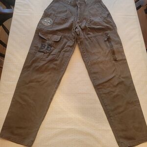 Vintage Bugle Boy Men's Brownish Green Cargo Pants